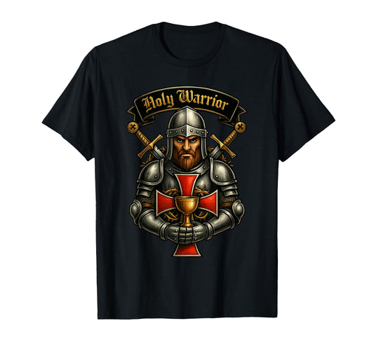 Holy Warrior - Catholic Templar Knight Crusader T-Shirt