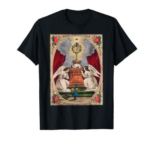 Holy Sacrament Eucharistic Adoration Catholic Altar Lamb T-Shirt