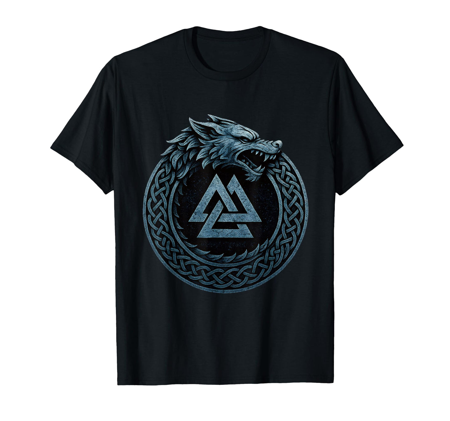 Fenrir Wolf Ouroboros Valknut Norse Myth Viking Symbol T-Shirt