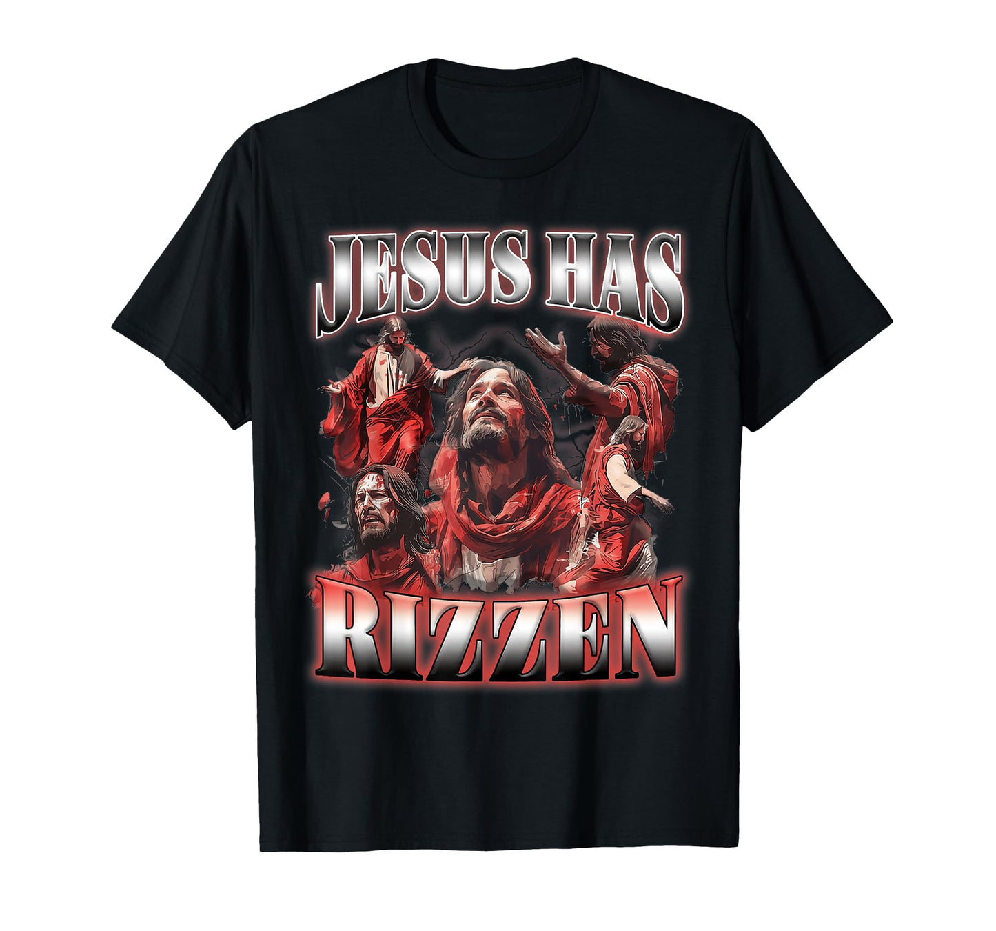 Jesus Has Rizzen Christian Faith Spiritual Humor Matching T-Shirt