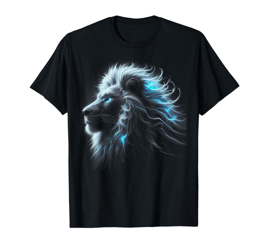 Lion Artwork - Blue Eyes Zoo Animal Lion Men Women T-Shirt