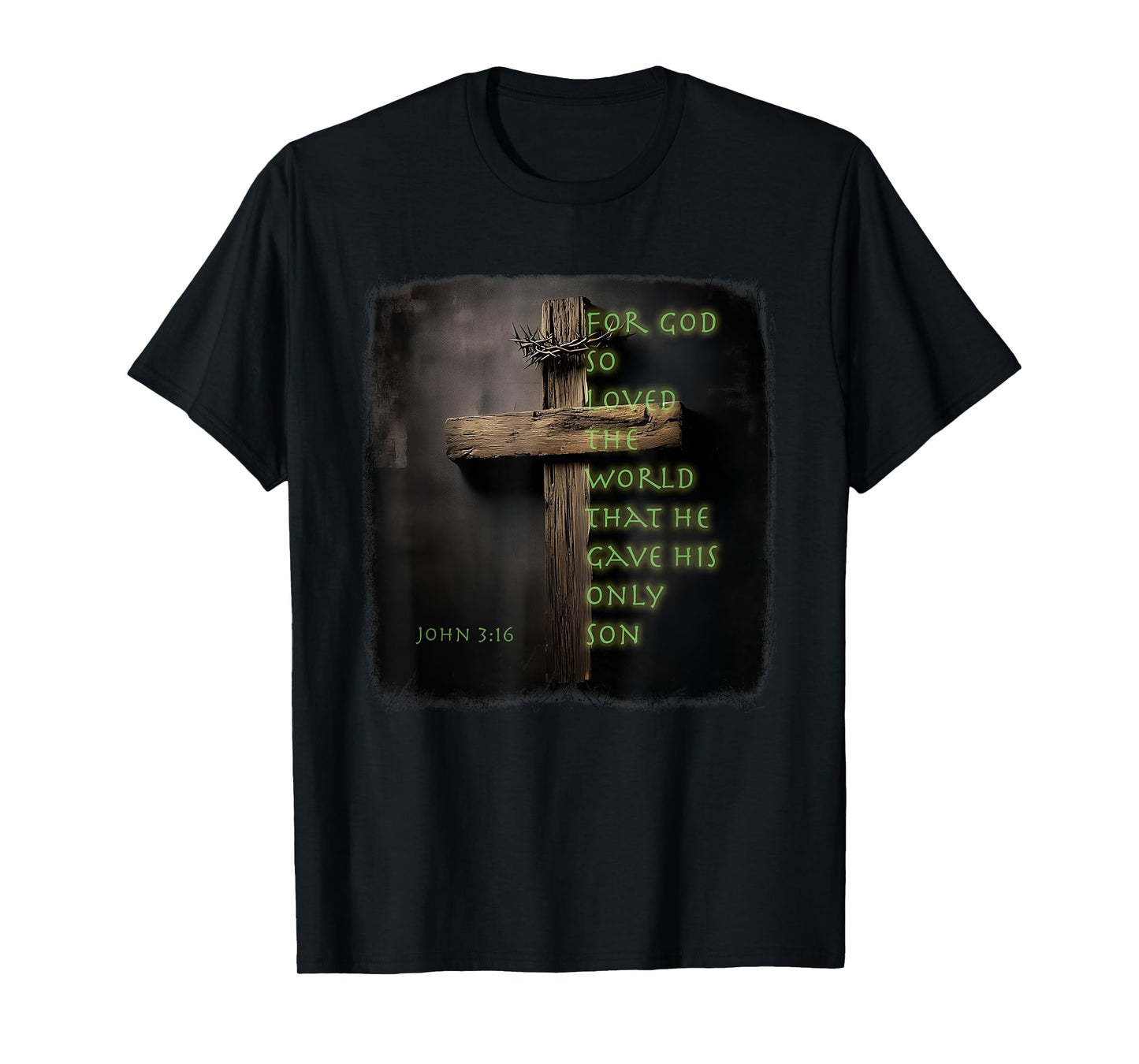 Christian Cross Bible John 3:16 Reflection 09R9KH T-Shirt