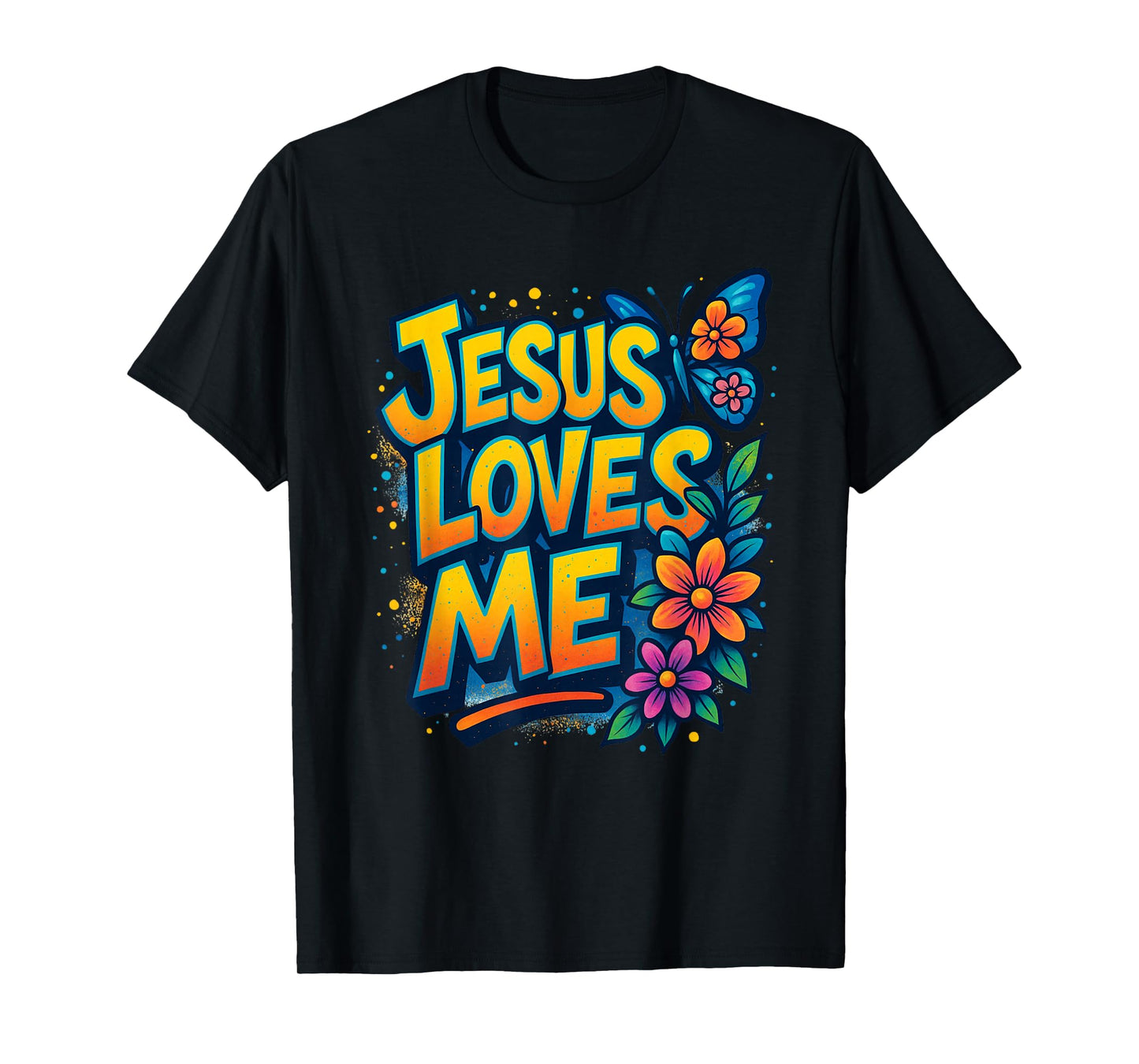 Jesus Loves Me, Butterfly Art - Religious T-Shirt