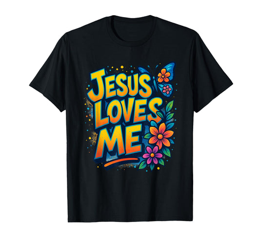 Jesus Loves Me, Butterfly Art - Religious T-Shirt
