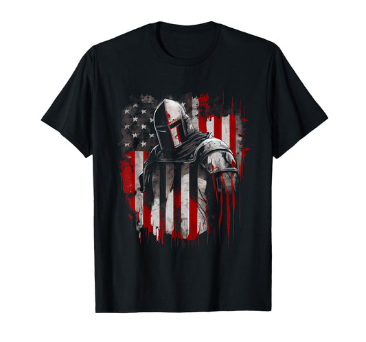 Crusader Templar Kneeling Crusader Templar Warrior Of Christ T-Shirt