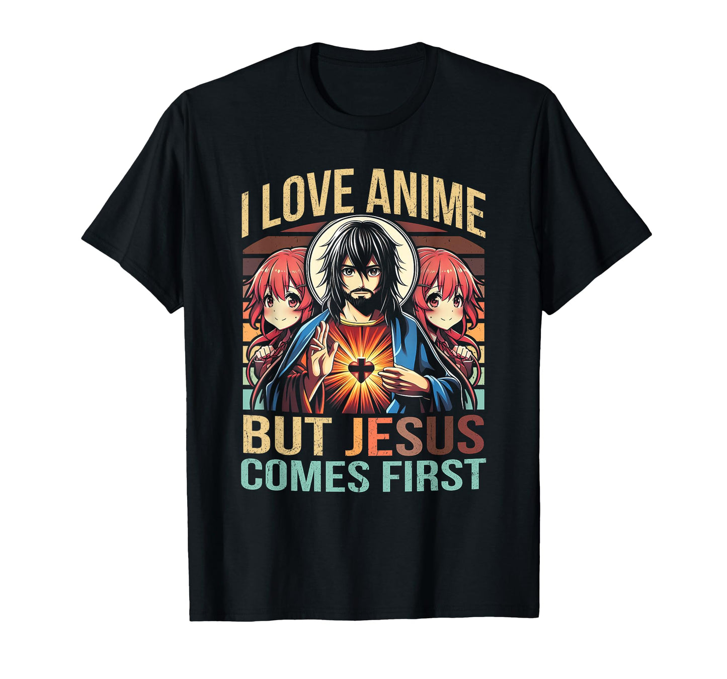 I Love Anime But Jesus Comes First Anime Japanese Anime Fan T-Shirt