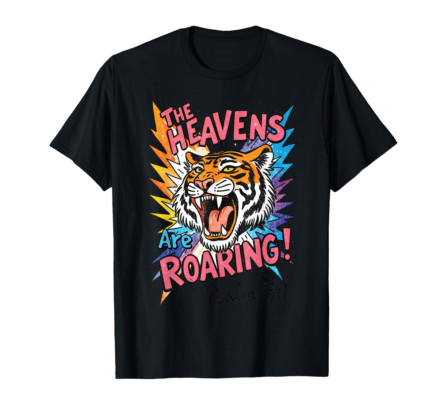 The Heavens are Roaring Tiger Vintage Art Psalm 19 1 T-Shirt