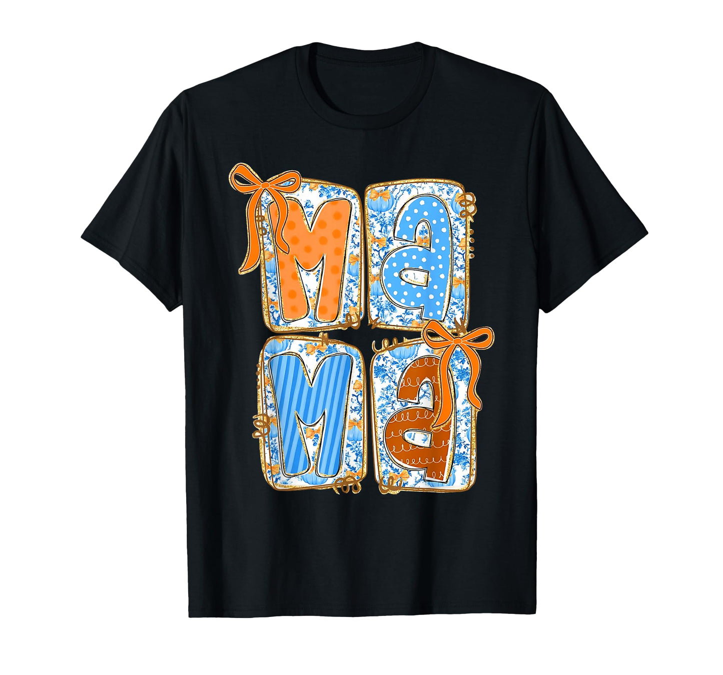 Preppy Fall Mama Coquette Bows Mom Fall Thanksgiving Women T-Shirt