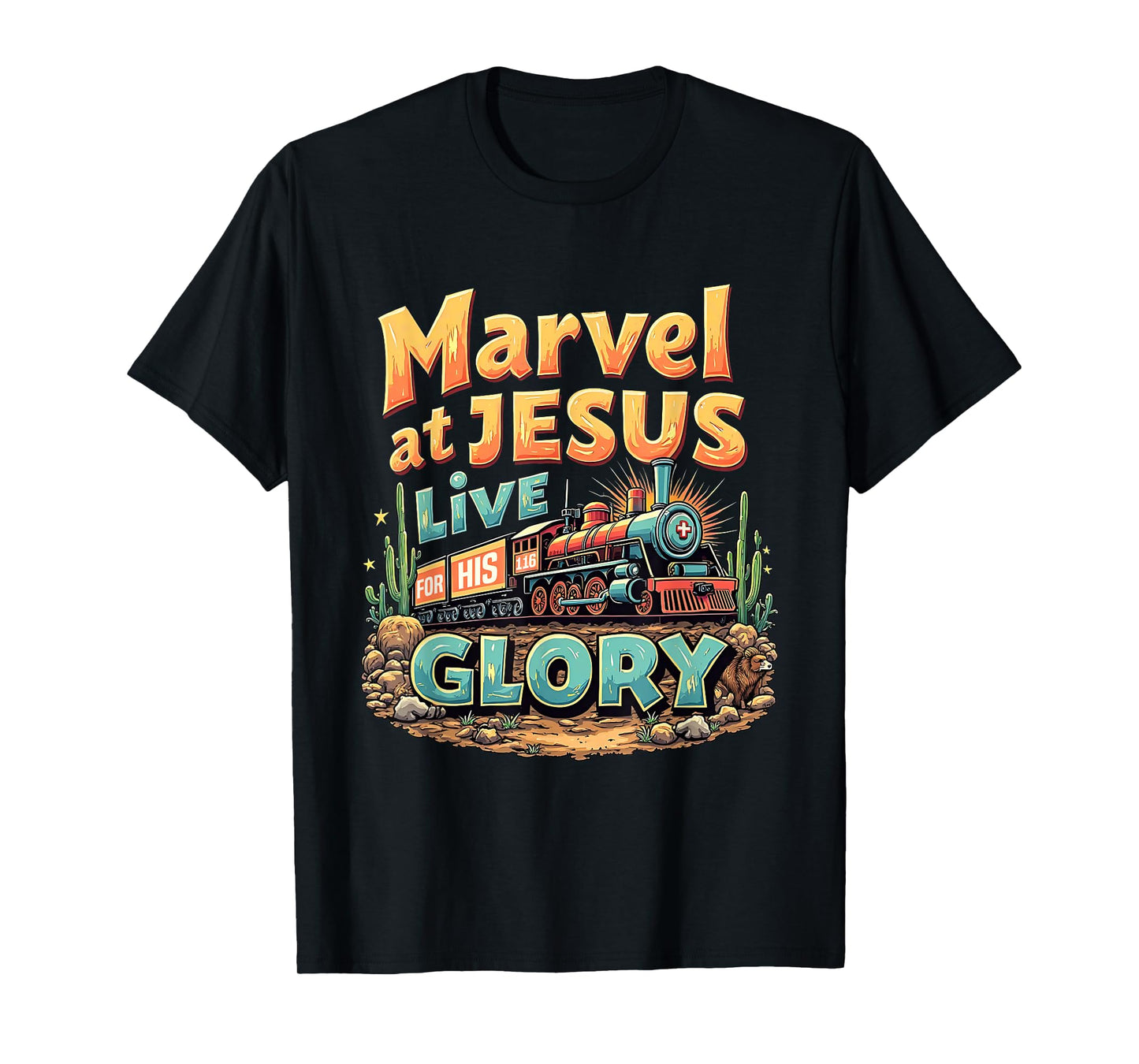 VBS 2025 His Glory Junction Train True North Christian Camp T-Shirt