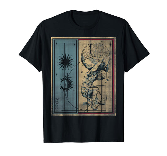 Gods and Heroes Atlas Ancient Titan Greek Mythology Vintage T-Shirt