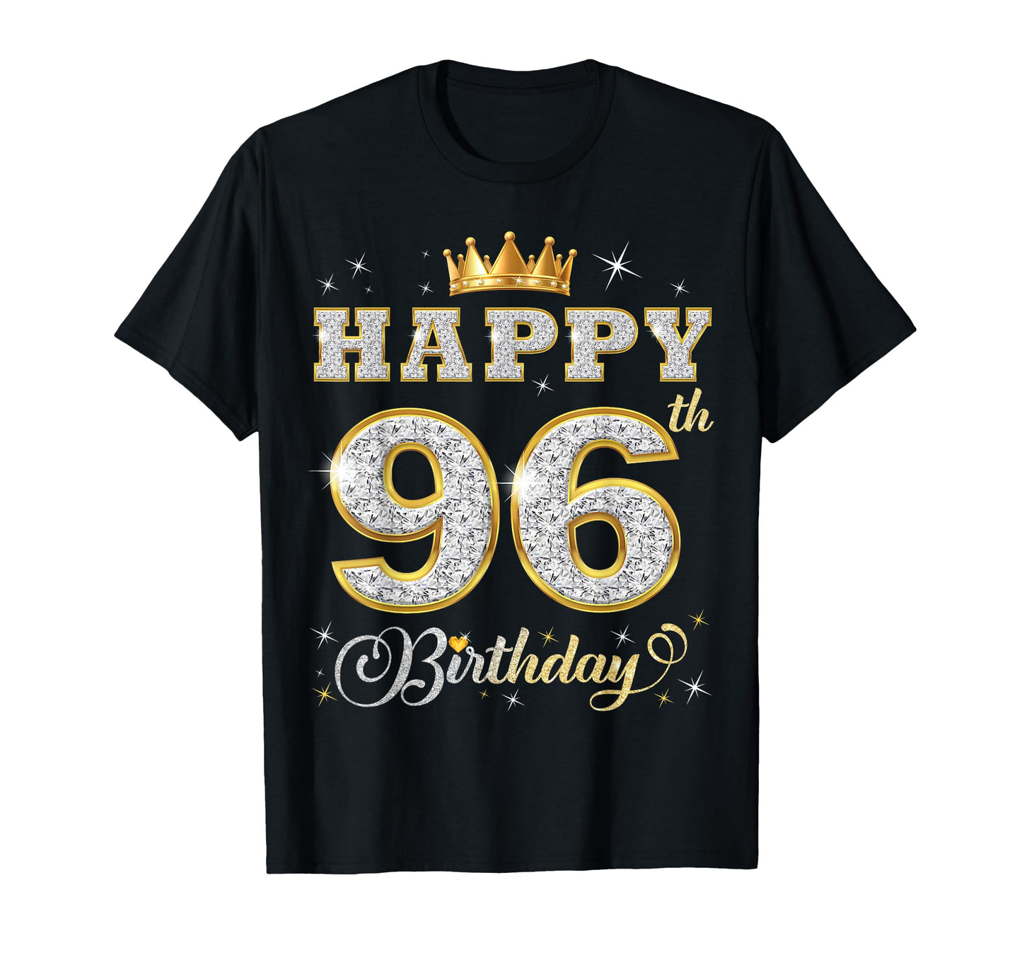 Happy 96th Birthday 96 Years Old Women Men Birthday Party T-Shirt