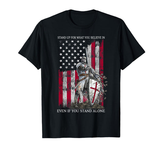 Knight Templar Standing for Believe in Christians Warrior T-Shirt