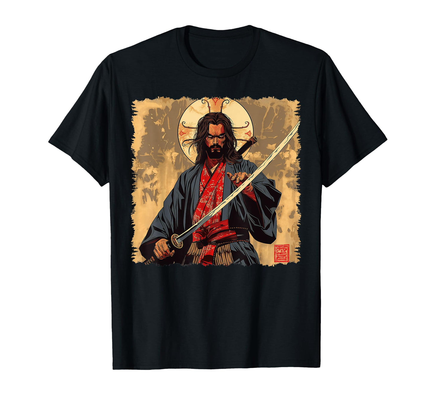 Jesus Christian Religious Japanese Art Samurai T-Shirt