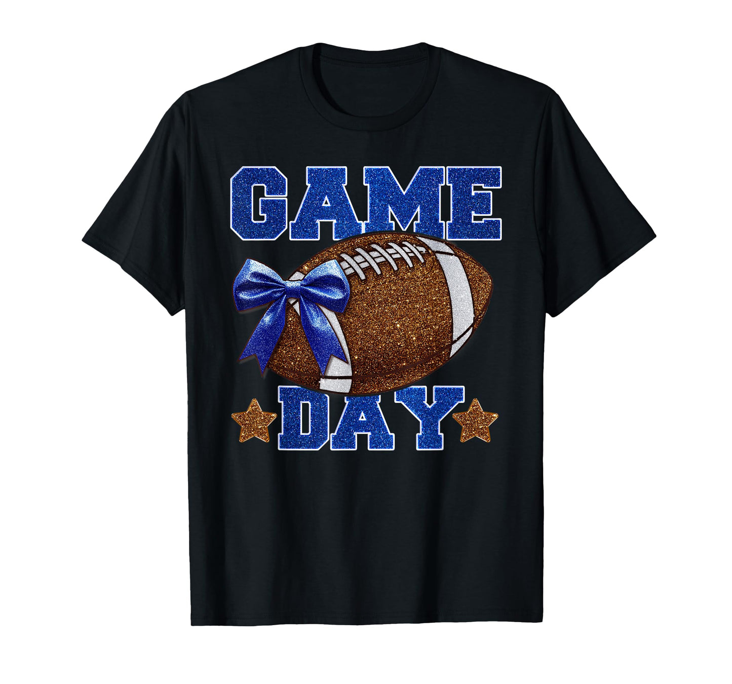 Game Day Football Season Football Mama Girl Blue Gold Vibes T-Shirt