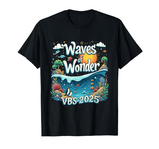 Waves Of Wonder VBS Ocean Christian Faith Camp 2025 T-Shirt