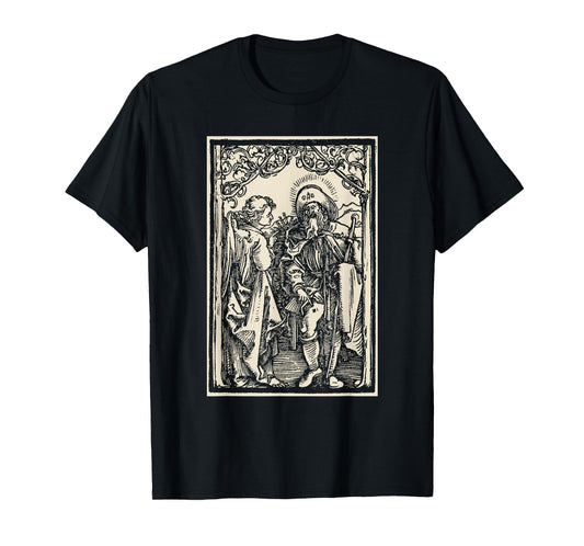 St Roch Vintage Catholic Art Patron Saint of Dogs T-Shirt