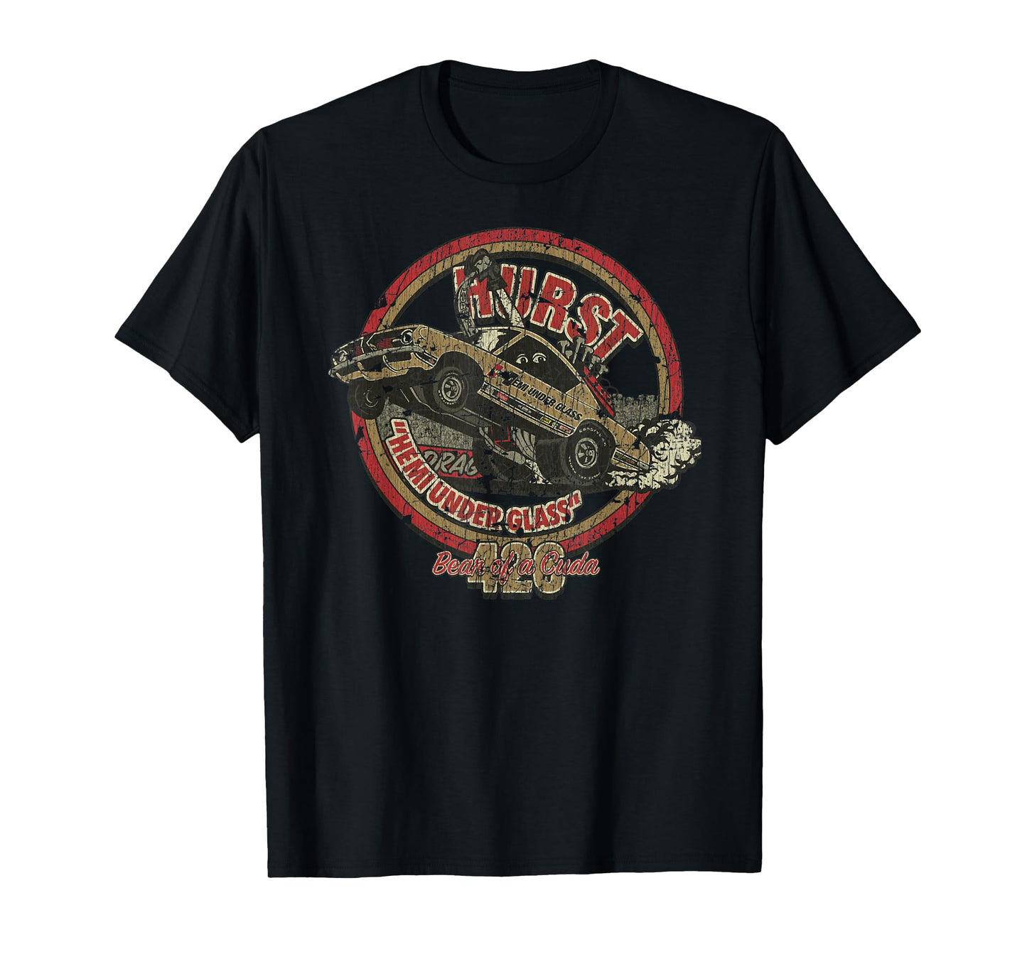 426 Hemi 'Bear of a Cuda' Barracuda T-Shirt, Small, Black