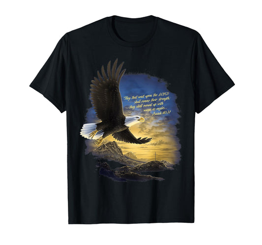 Wings as Eagles Isaiah 40:31 Mount Up Christian Bible Verse T-Shirt