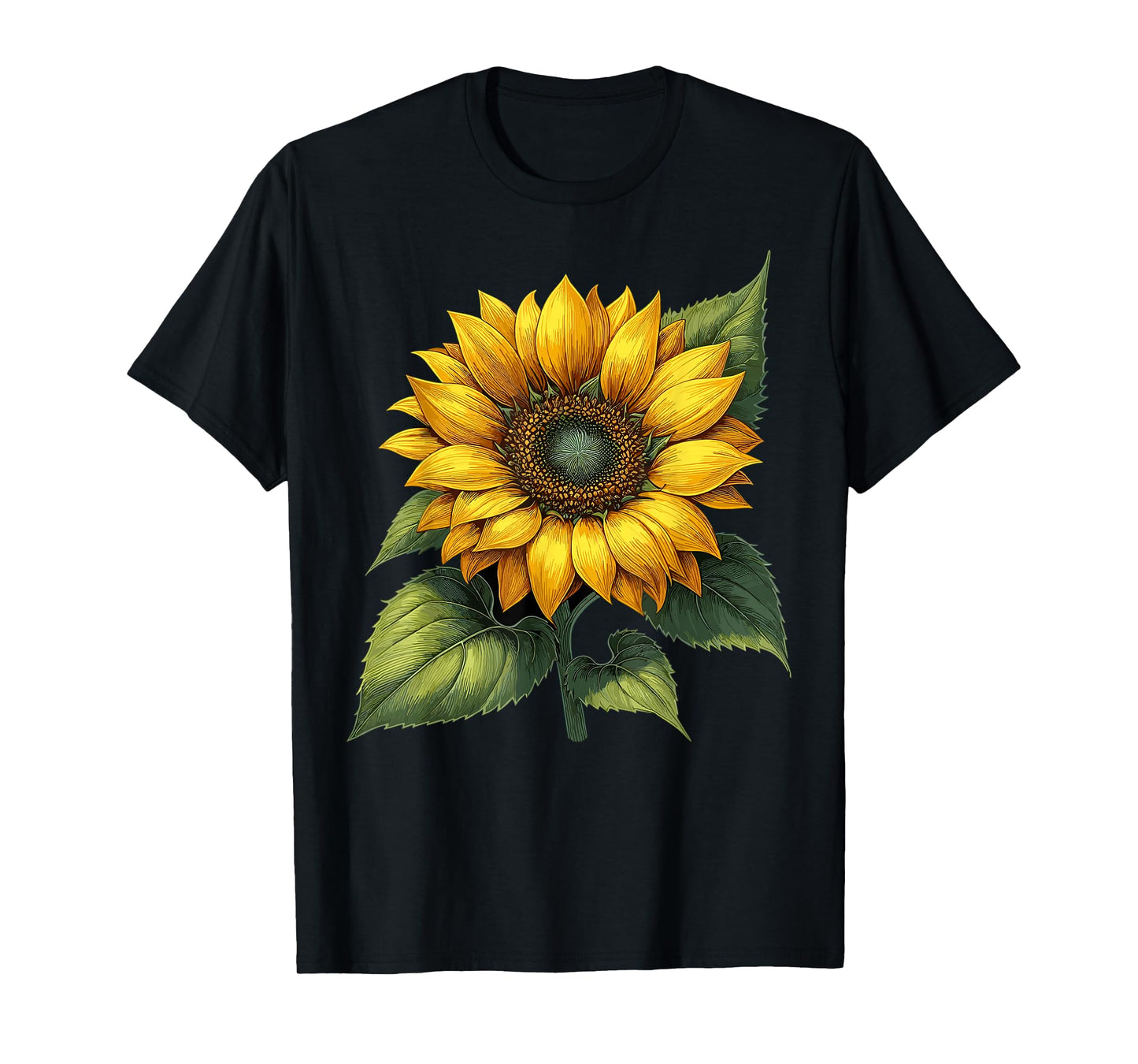 Yellow Sunflower Watercolor Floral Positivity T-Shirt