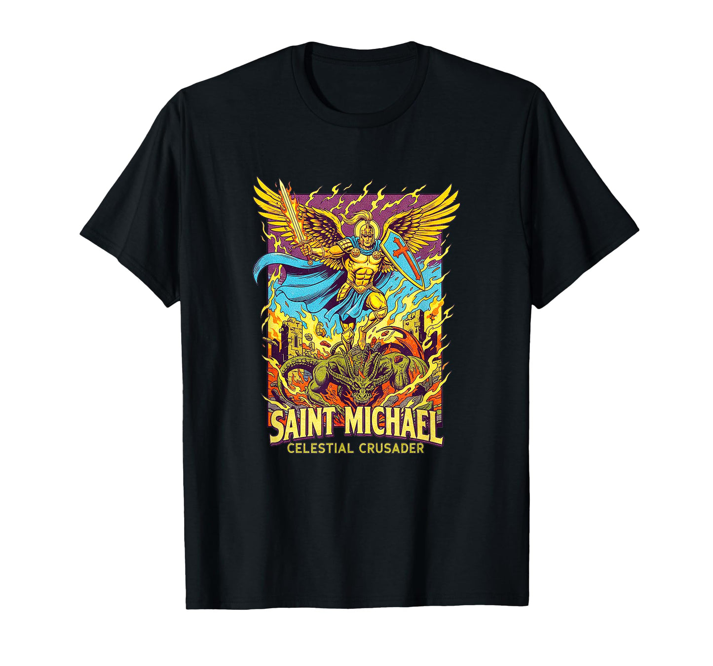 Saint Michael Angelic Warrior Emblem T-Shirt