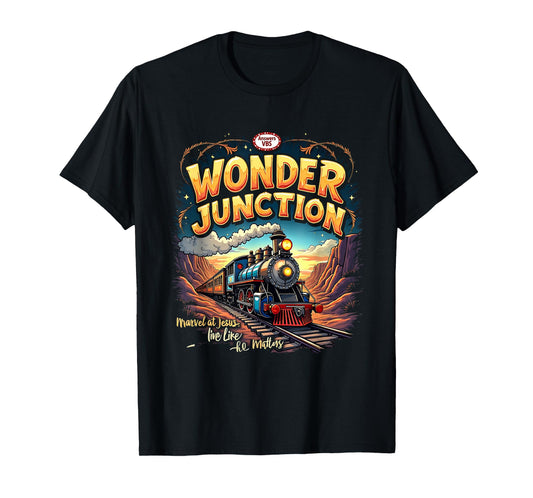 Vintage Wonder Junction VBS Train Theme Christian Graphic T-Shirt