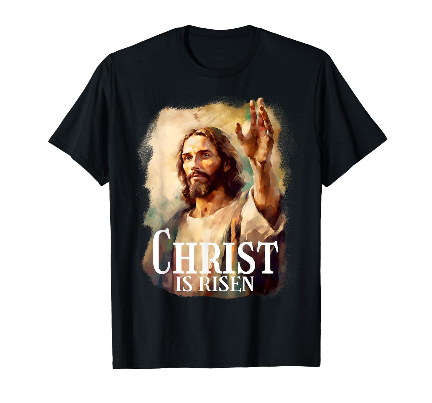 Christ is Risen Jesus Portrait Christian Faith Easter T-Shirt