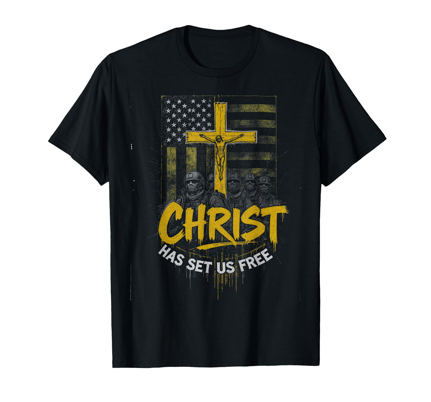Patriotic Christian Freedom Faith Message American Believer T-Shirt