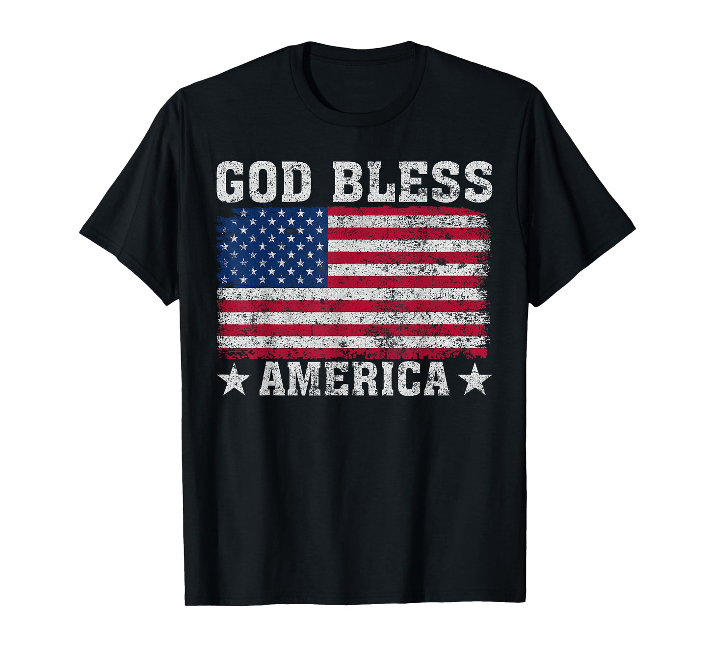 God Bless America US Flag - Patriotic American T-Shirt for Women Men