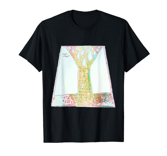 Artistic Tree Birds Trapezoid T-Shirt