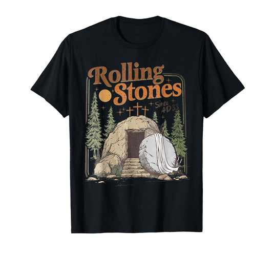 The Stone Was Rolled Away He Is Alive Retro Christian Easter T-Shirt
