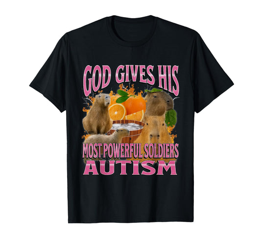 God Gives His Most Powerful Autism Capybara Meme Bootleg T-Shirt