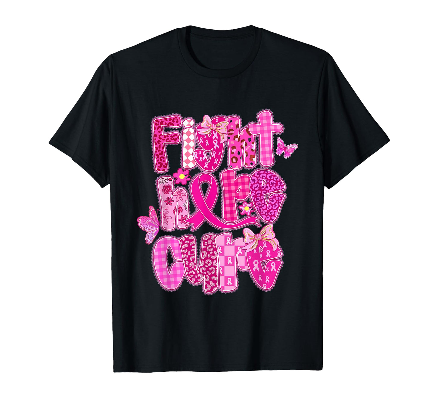 Faith Hope Cure Breast Cancer Awareness Survivor Pink Ribbon T-Shirt