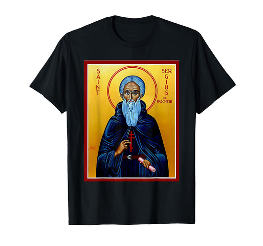 St. Sergius Radonezh Eastern Orthodox Byzantine Art Russian T-Shirt