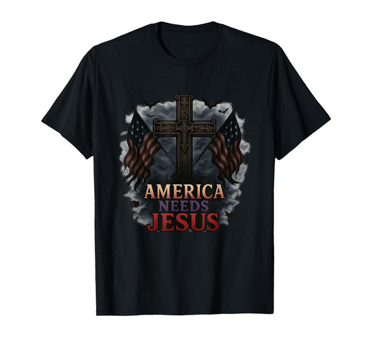America Needs Jesus Patriotic Christians Funny Halloween T-Shirt