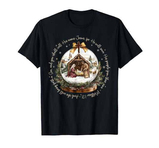 Jesus Christian Faith Merry Christmas Snowflake Xmas Holiday T-Shirt