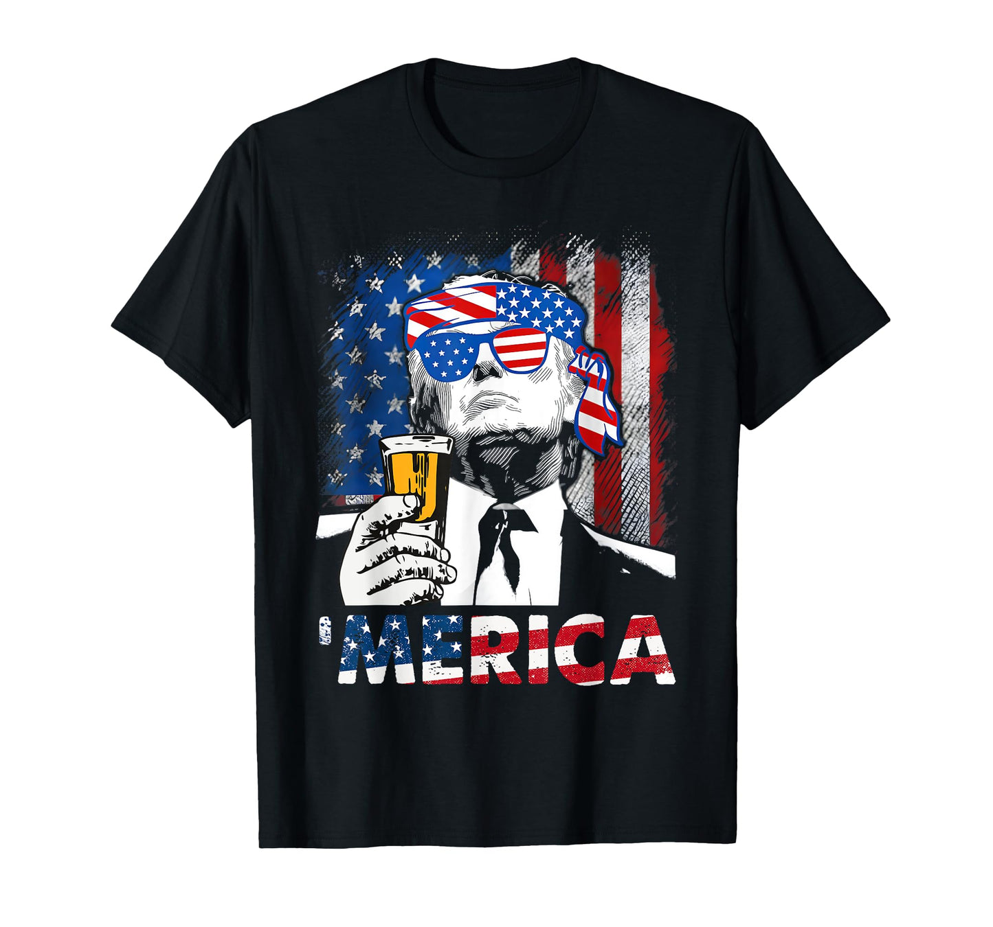 USA America Flag Patriotic 4th of July Matching Men Women T-Shirt