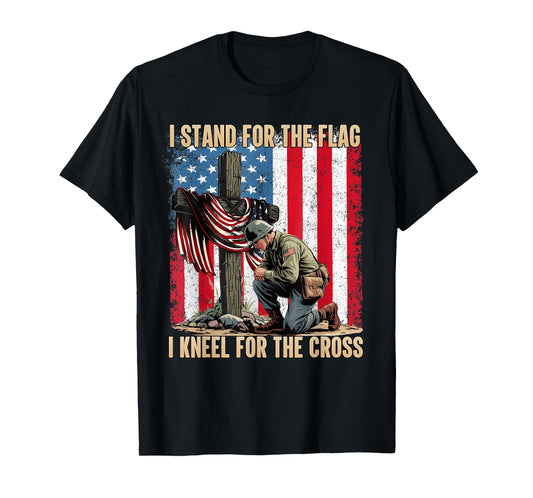 Memorial Day I Stand For The Flag I Kneel For The Cross T-Shirt