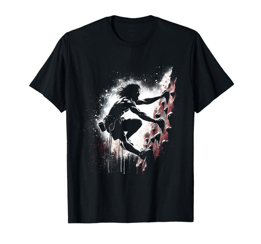 Jesus Rock Climbing - Funny Christian Religious Wall Climber T-Shirt