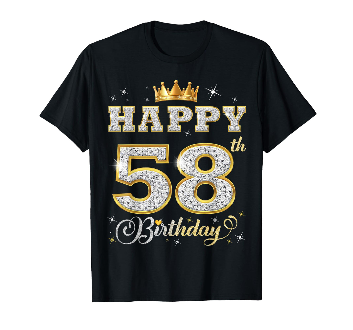 Happy 58th Birthday 58 Years Old Women Men Birthday Party T-Shirt