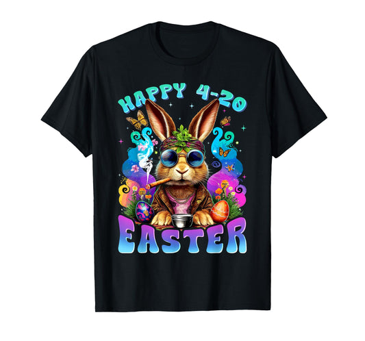 Happy 420 Easter Funny Smoking Easter Bunny Men Women T-Shirt