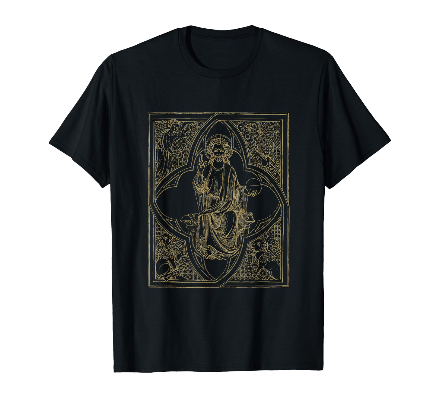 Jesus Christ Vintage Tetramorph with Man Lion Ox Eagle T-Shirt