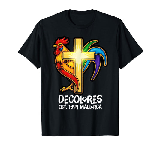 DeColores Cursillo Rainbow Rooster Catholic T-Shirt