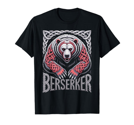 Celtic Knotwork Berserker Bear Nordic Warrior Viking Spirit T-Shirt