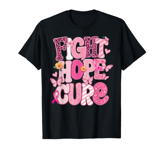 Faith Hope Cure Breast Cancer Awareness T-Shirt