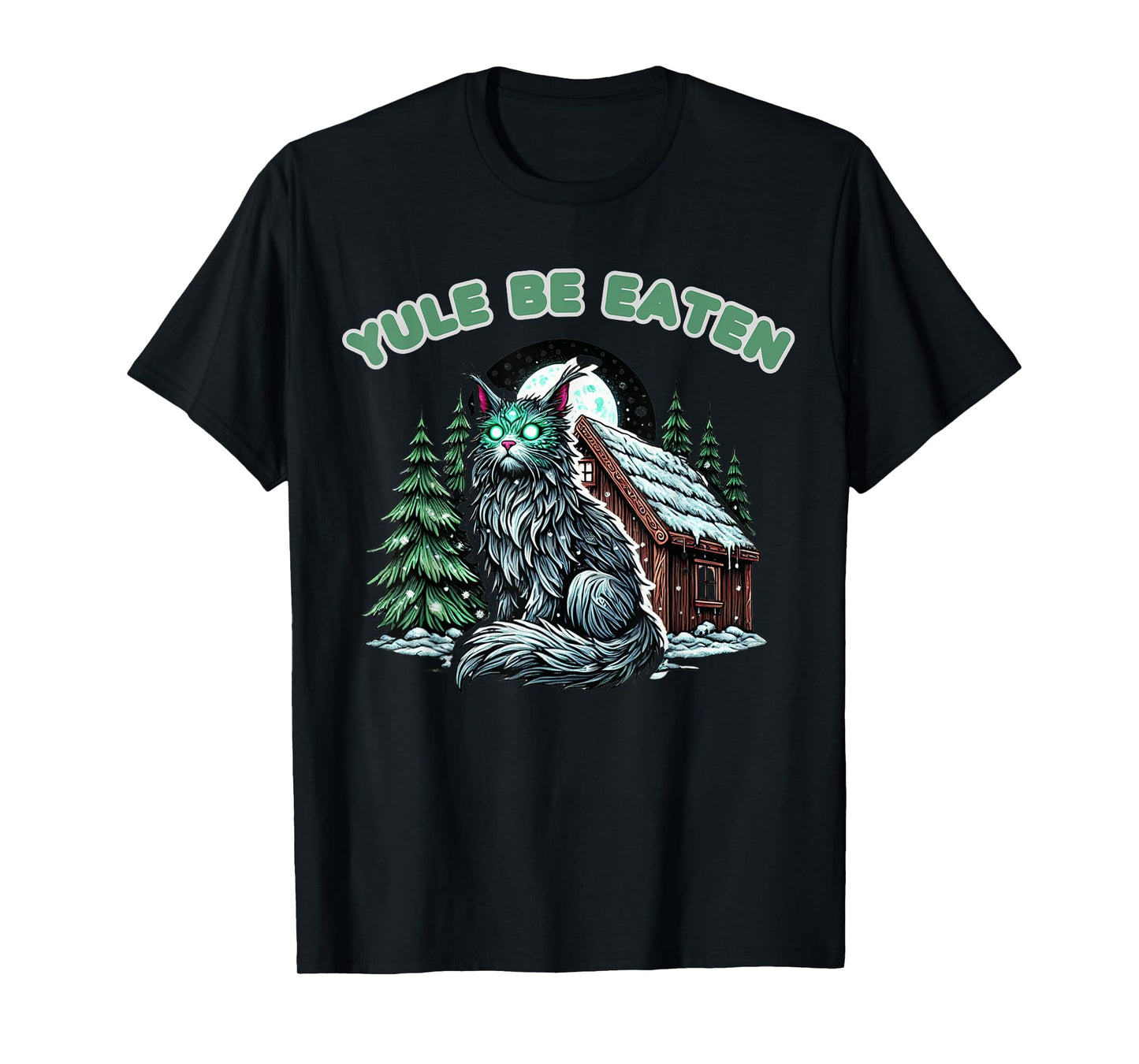 Yule Be Eaten Yule Christmas Cat Jolakotturinn Icelandic T-Shirt