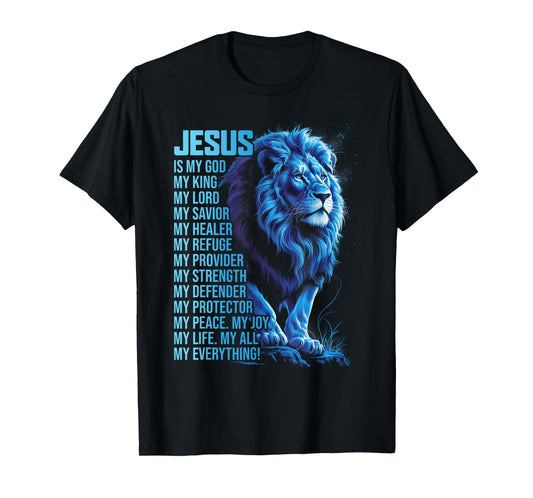 Lion Christian Jesus Is My God King, Lord, and Savior T-Shirt