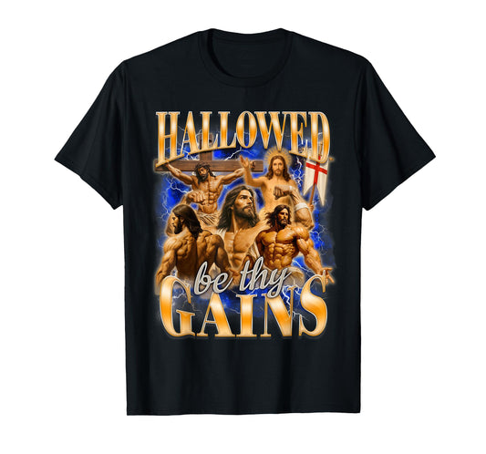 Pump Cover Fitness Jesus God Christian Hallowed Be Gains T-Shirt