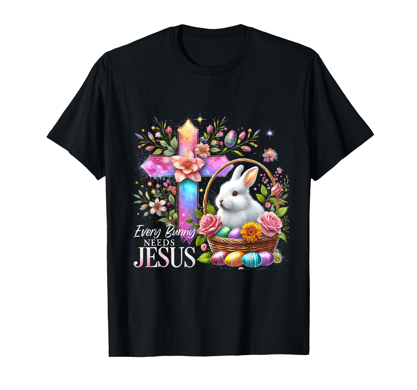 Easter Cross Bunny Needs Jesus Rabbit Christian T-Shirt