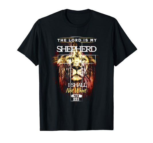 The Lord is My Shepherd Psalm 23 Christian Verse T-Shirt