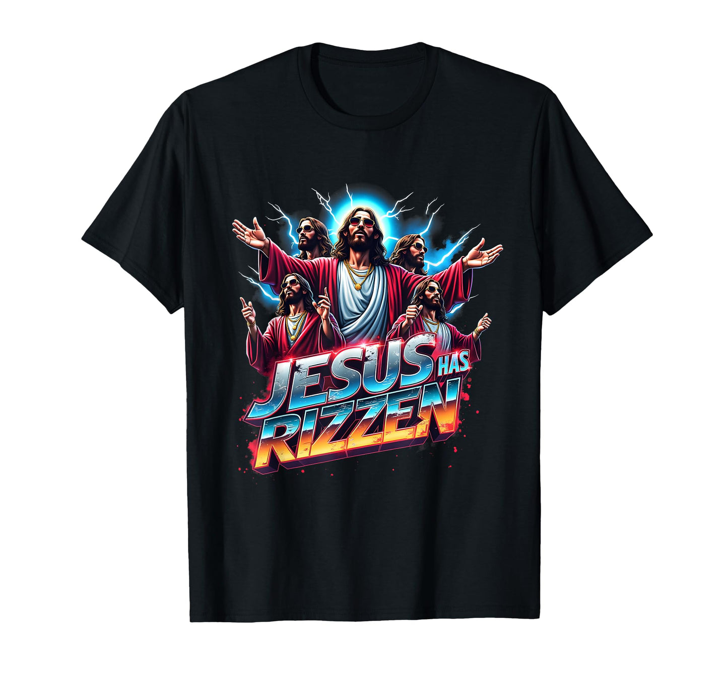 Jesus Has Rizzen He Is Rizzen Religious Jesus Lover Design T-Shirt